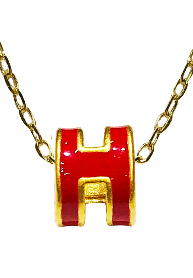 Buy LITZ SPECIAL LITZ 999 24K Gold H Charm with 9K Yellow
