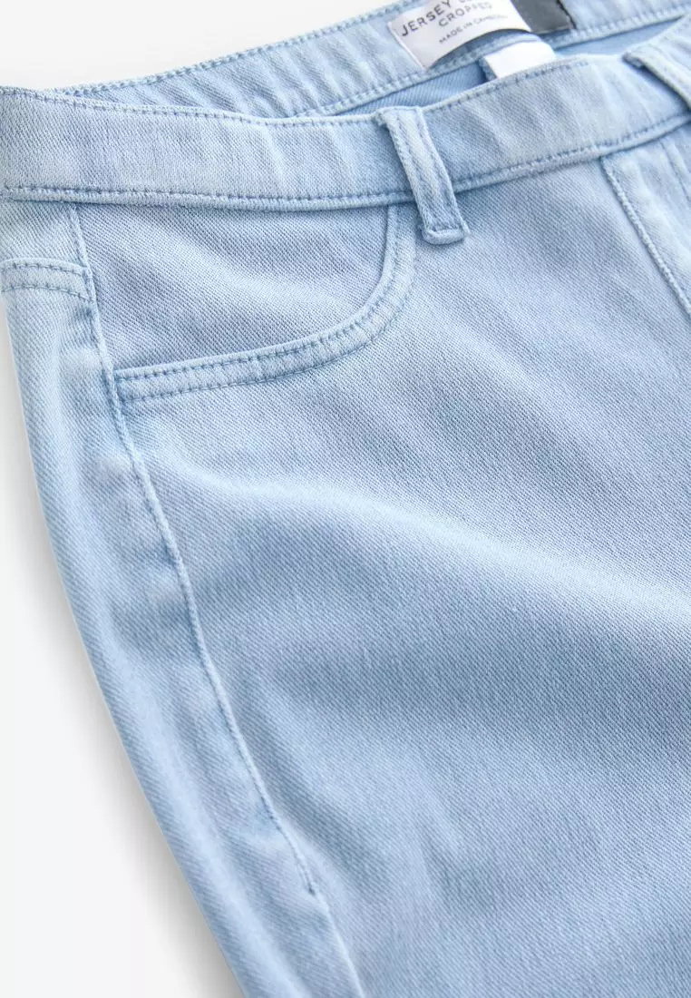 Cropped Denim Jersey Leggings