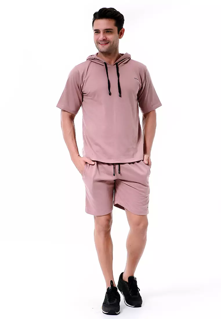 Vincent Setelan Hoodie Pria Sweatshirt Set Casual Motif Polos Material Baby Terry ORIGINAL - Purple Dusty