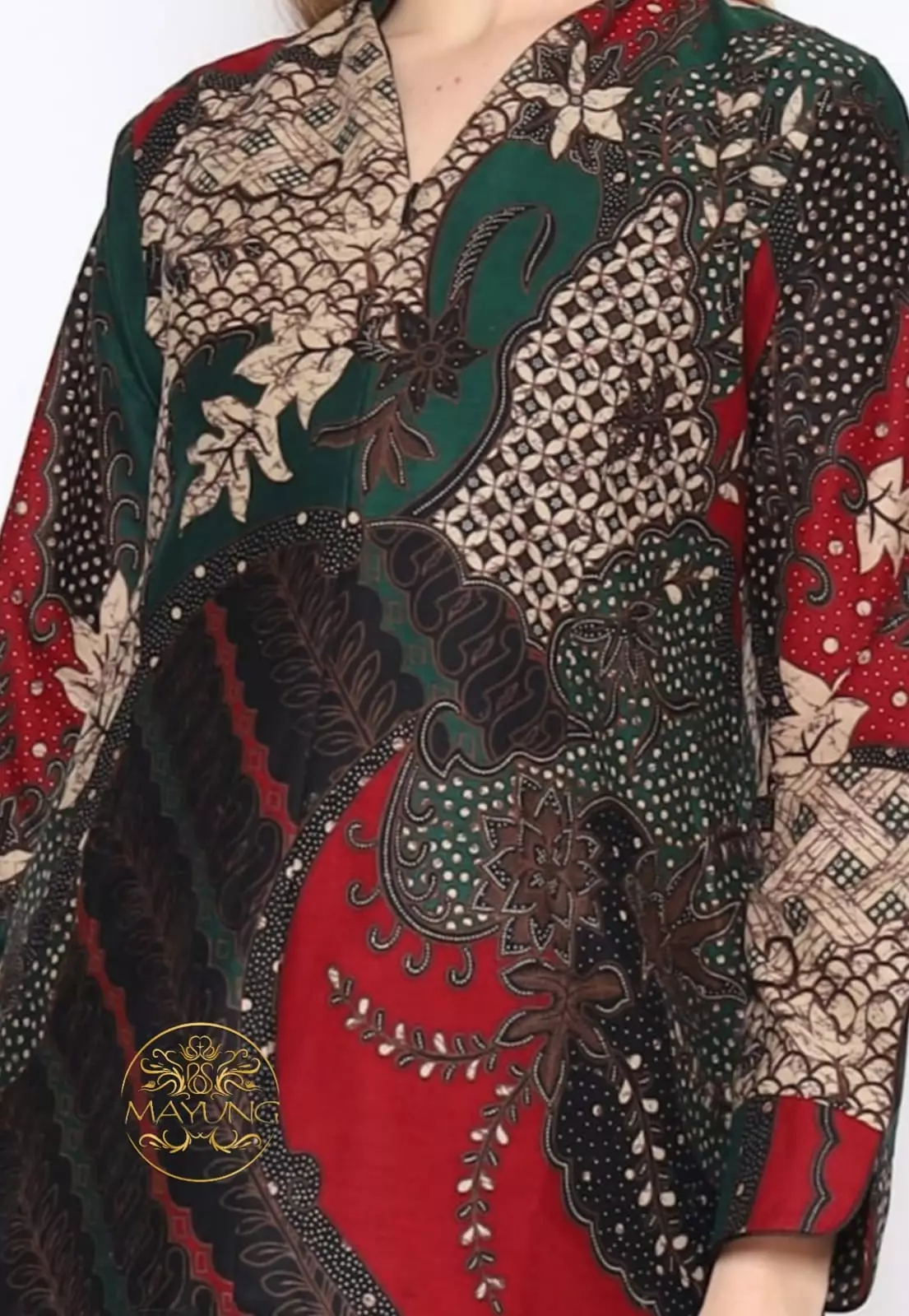 Blouse Batik Dominik Ijo Premium Slimfit Elegant