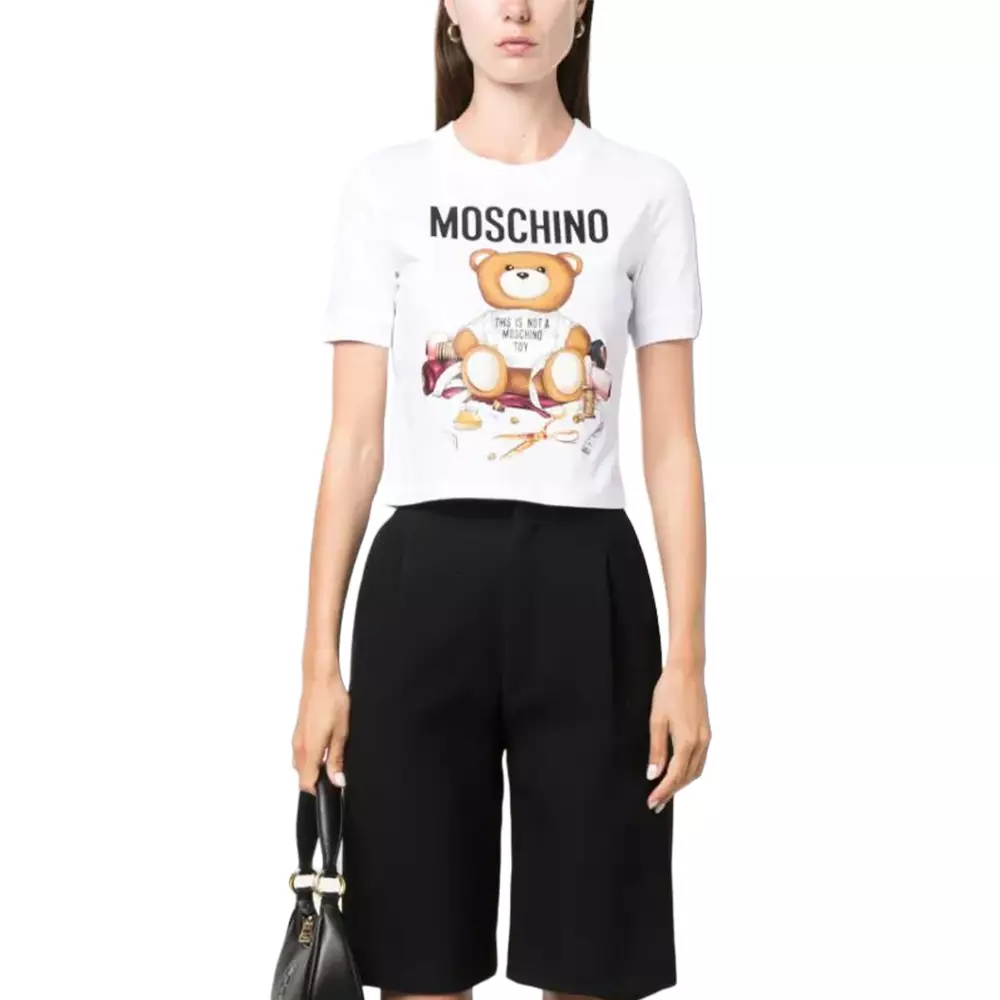 Buy MOSCHINO MOSCHINO 18FW Pin Bear White T-Shirt E A0704 5540 in