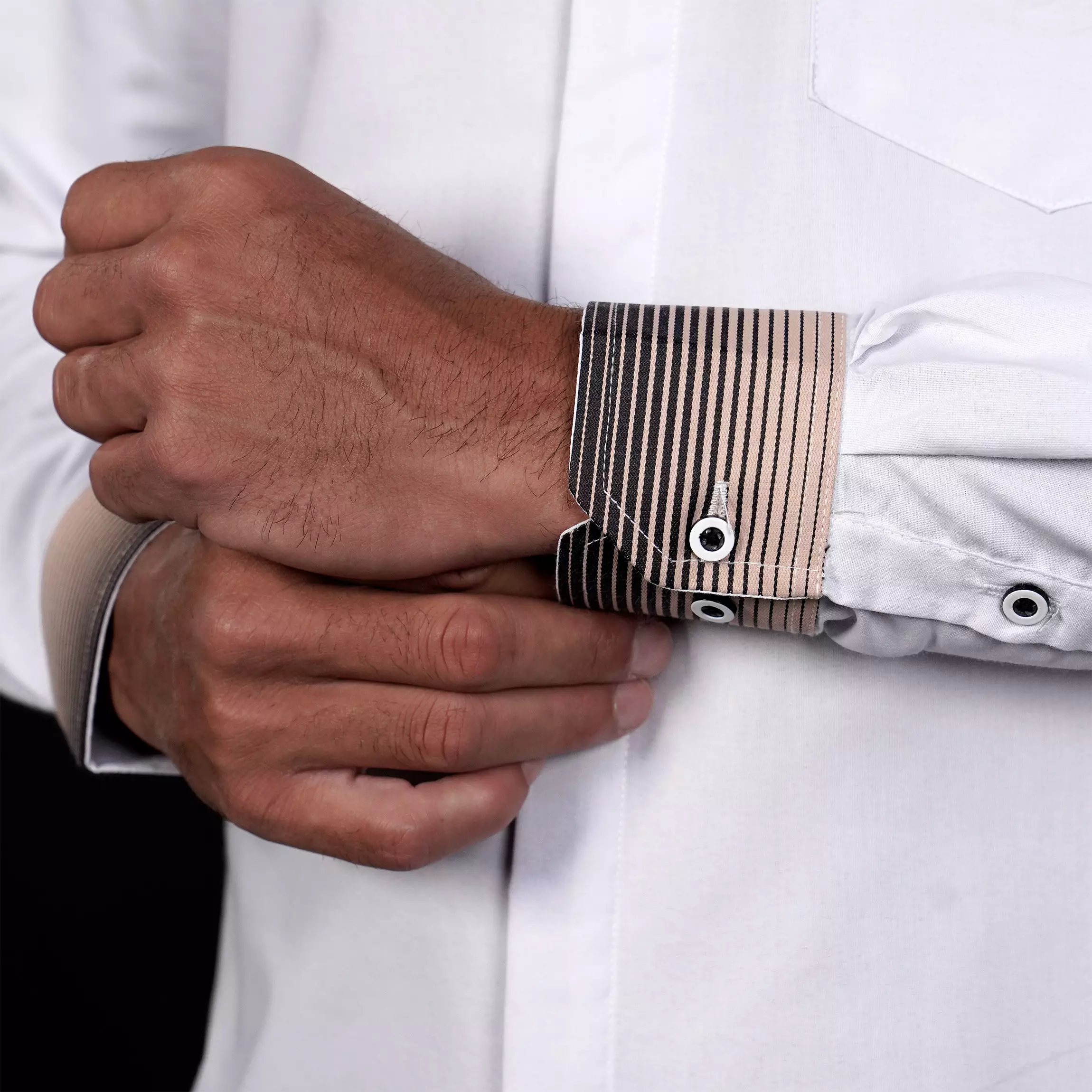 Casella Baju Koko Pria Lengan Panjang Premium Horizontal White | Koko Elegant Ismail Lengan Panjang 9027 White