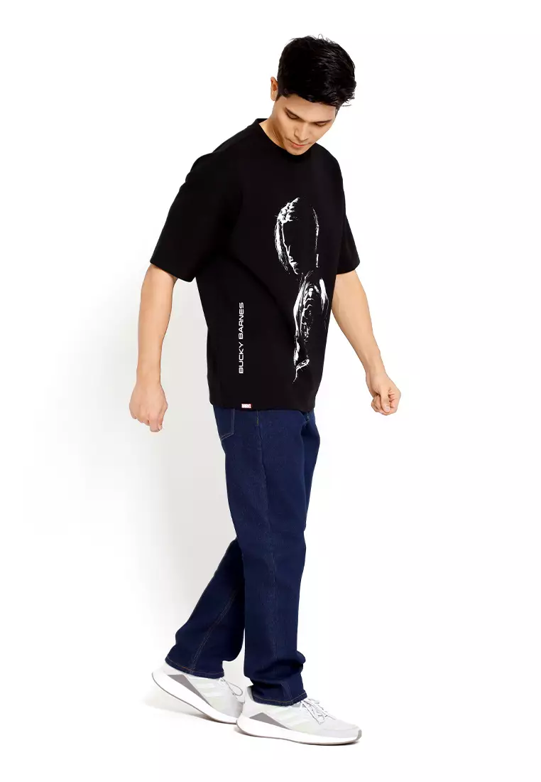 Forest Stretchable Regular  Straight Cut Denim Long Pants Men - 610227-01Black