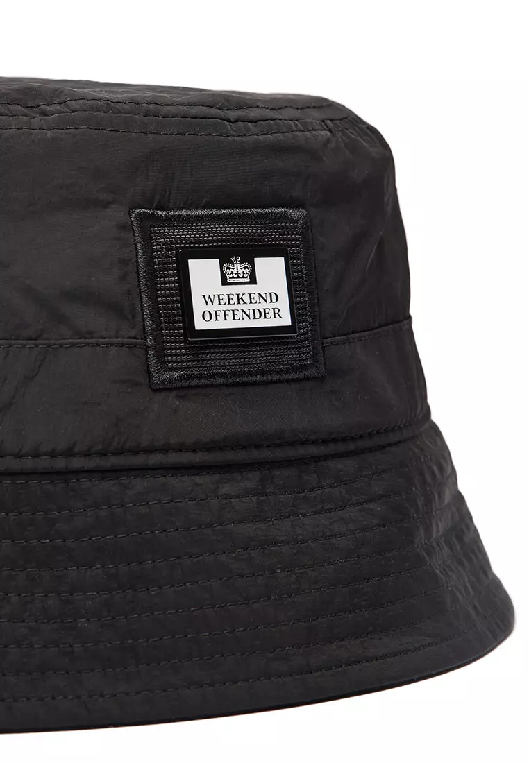 MENS BLACK LONG BEACH BLVD PARACHUTE BUCKET  HAT