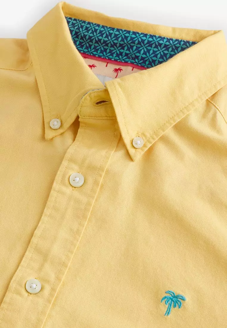 Yellow Short Sleeve Oxford Polo Shirt Short Sleeve Signature