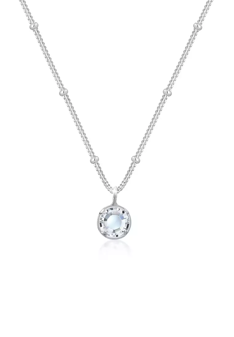 Collana Donna Elli In Argento 925 Con Cristalli – Pietra Di Nascita – Gioiello Elegante E Resistente All'ossidazione