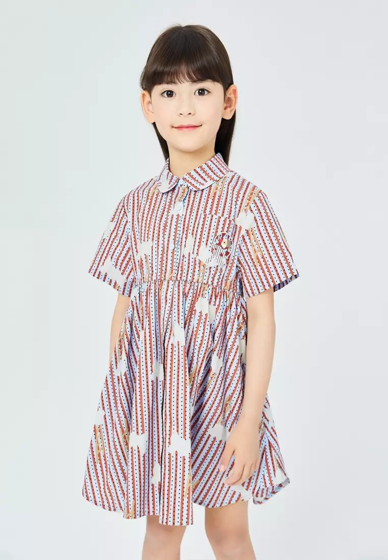 Floral Printed Lapel Slim Midi Dress