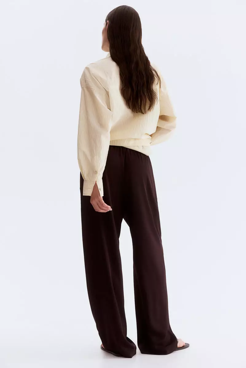 Drawstring twill trousers