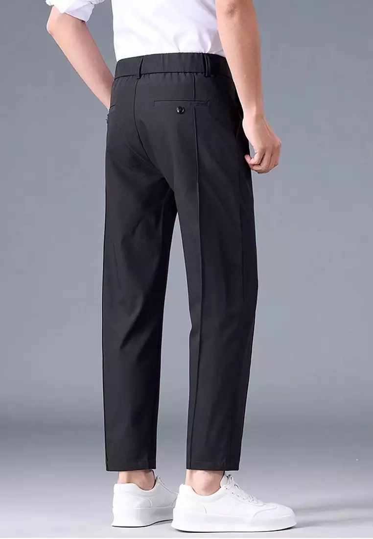 Men's Elasticated Waist Ankle Suit Pants