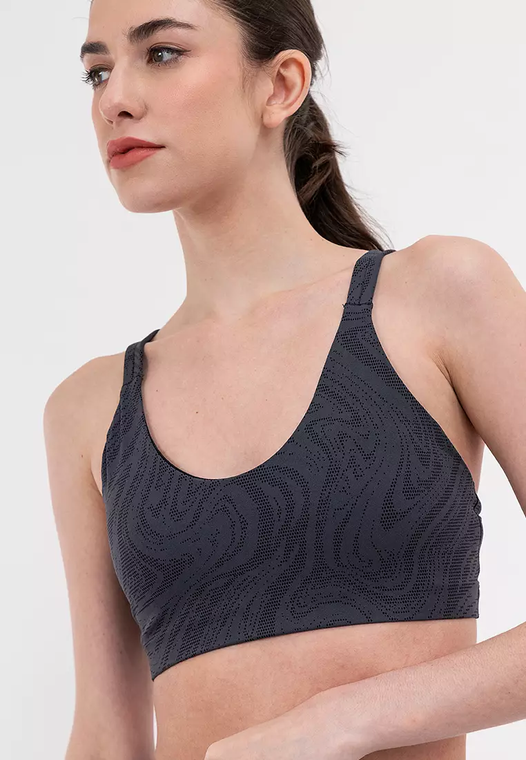 Zenvy Light-Support Padded Printed Sports Bra