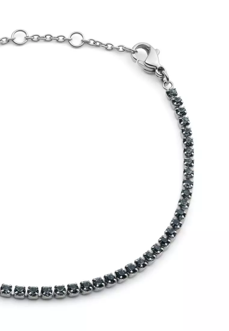 Classic Tennis Bracelet Nightfall Silver - Unisex Bracelet for women and men stainless steel Bracelet DW Official Authentic Original 手鍊 不鏽鋼手鍊 DW 官方正品原裝