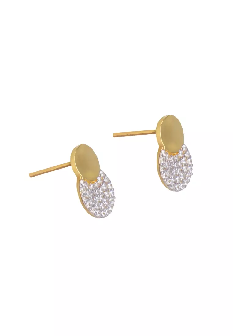 Pave Dots Studs 18k Gold