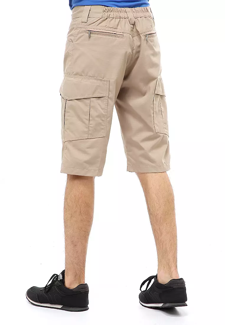 Rishham Short Pants Celana Pendek Kasual Pria Anti Gesek Material Cotton ORIGINAL - Cream