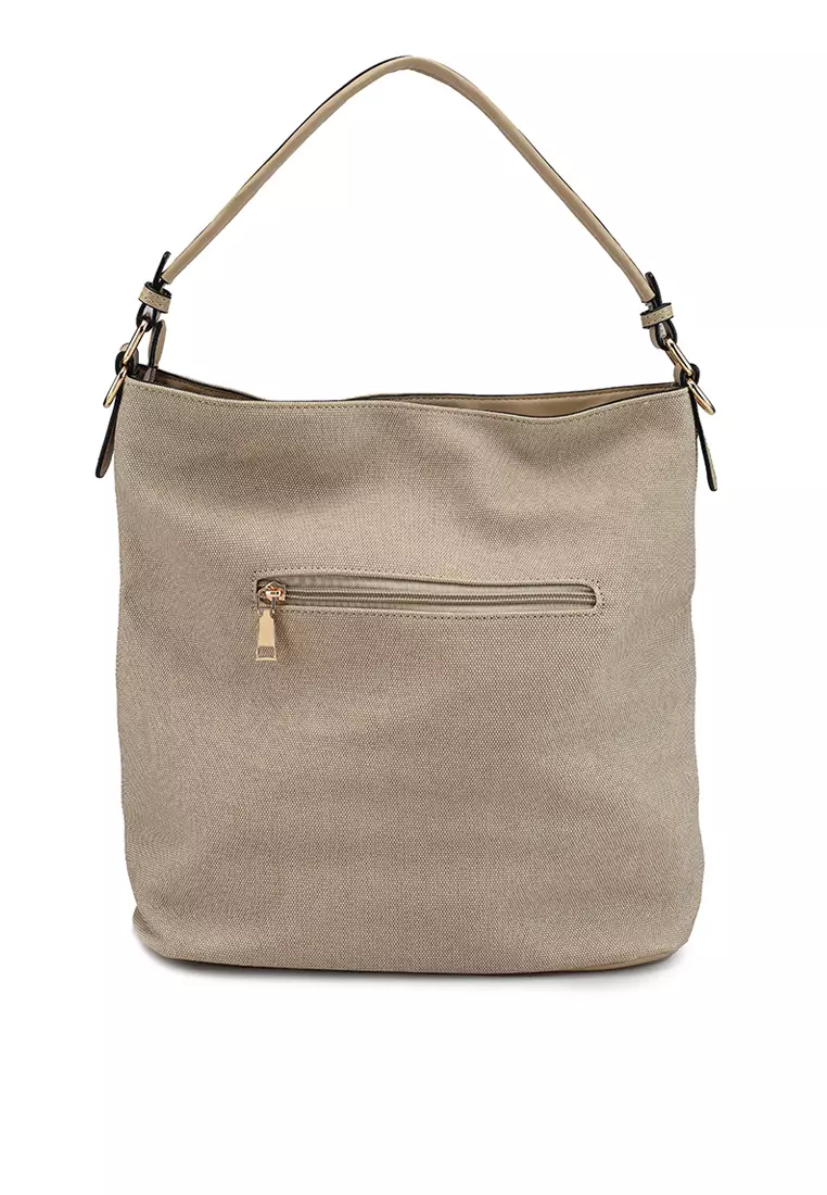Duo-Texture Convertible Hobo Bag