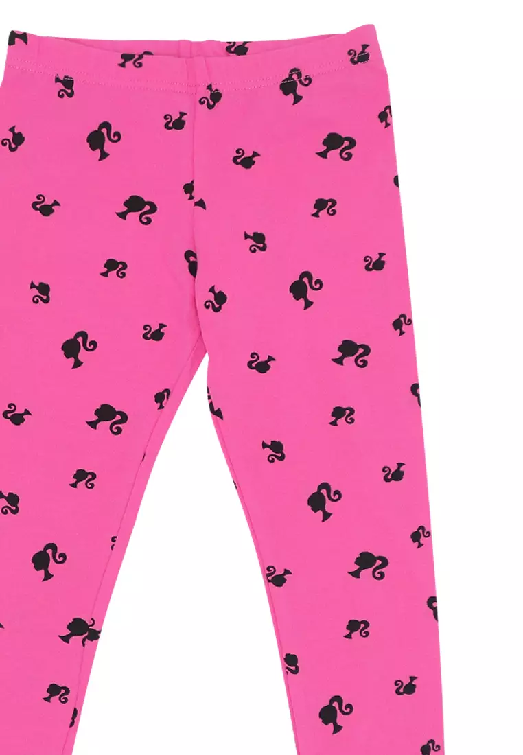 Girls Licensed Basic Leggings All-Over Print Silhouette Fuchsia
