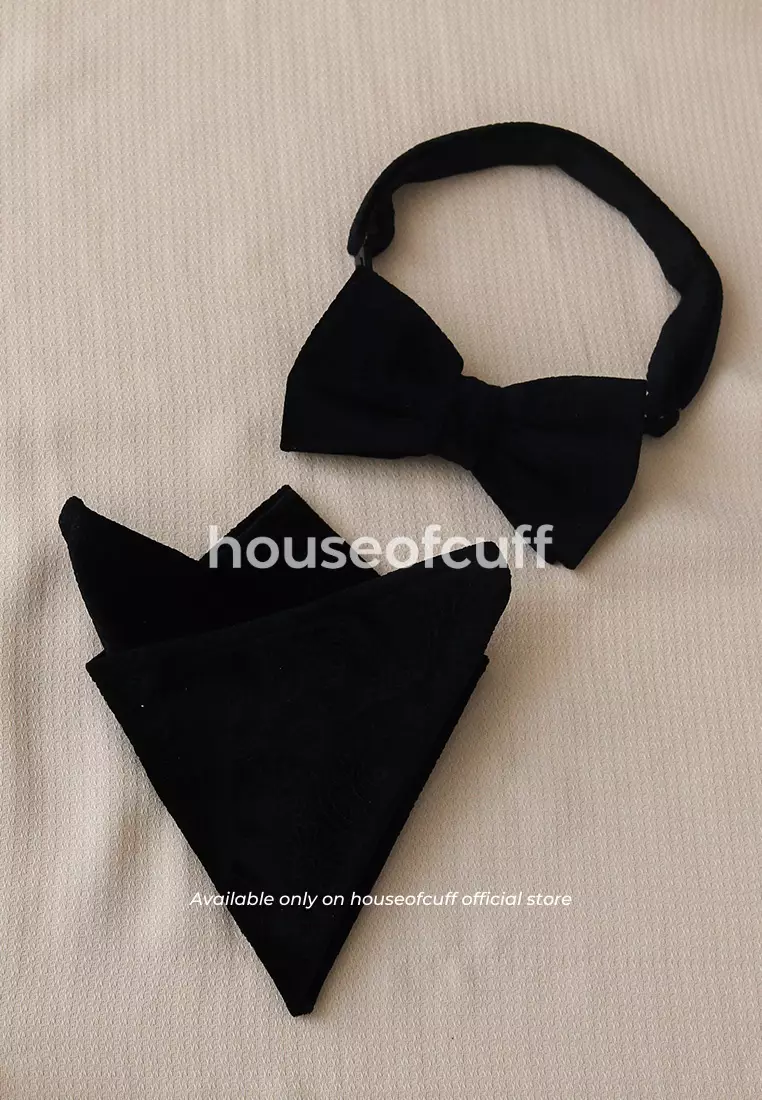 Houseofcuff dasi kupu pria bowtie pocket square bludru