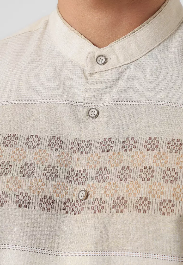 Kemeja Koko Pria Lengan Panjang Baju Muslim Pria BILAL BEIGE
