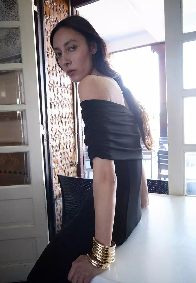Buy Mango Strapless Flared Dress 2026 Online | ZALORA