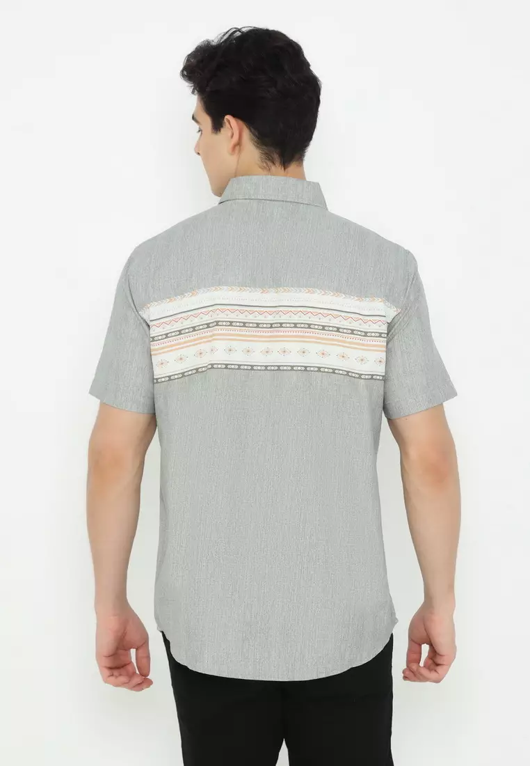 POLICE Kemeja Printing Cotton Soft Regular Fit Pria