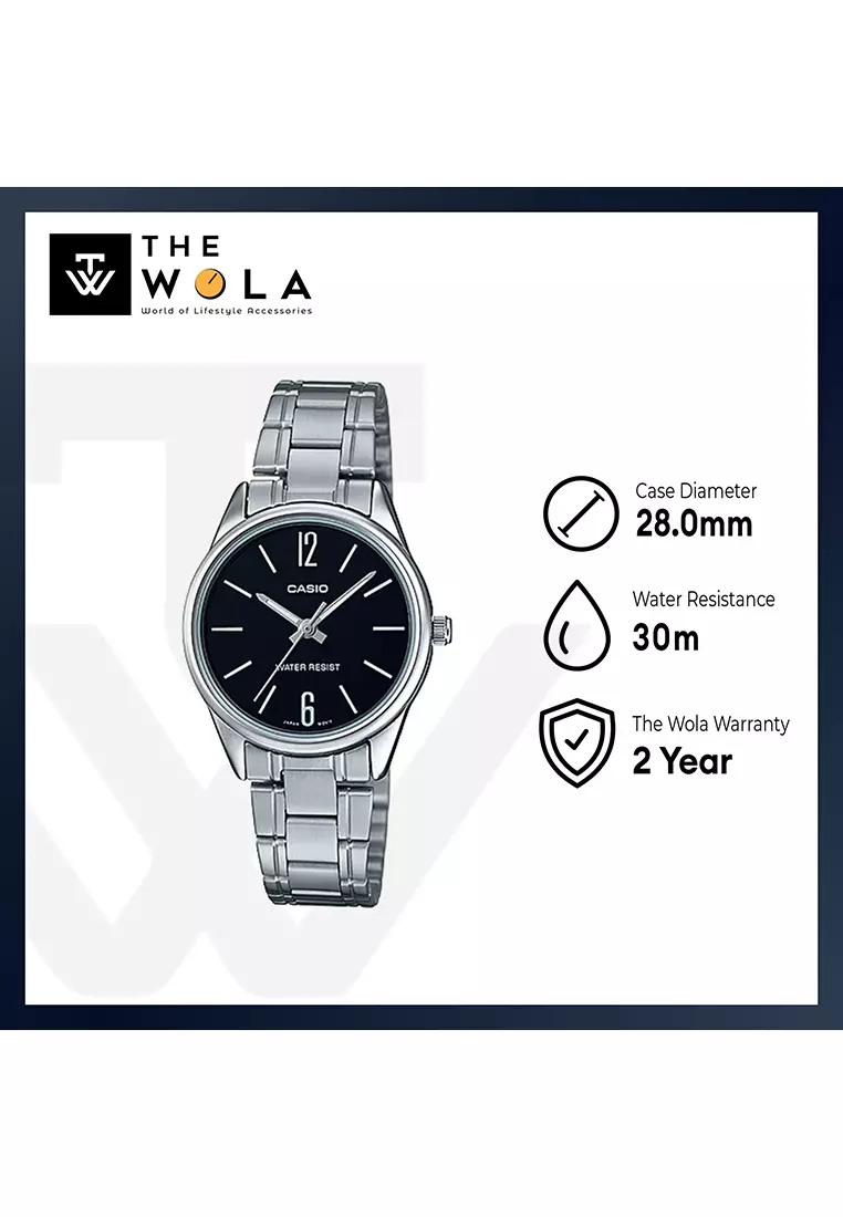 Women's Analog LTP-V005D-1B Silver Stainless Steel Band Ladies Watch