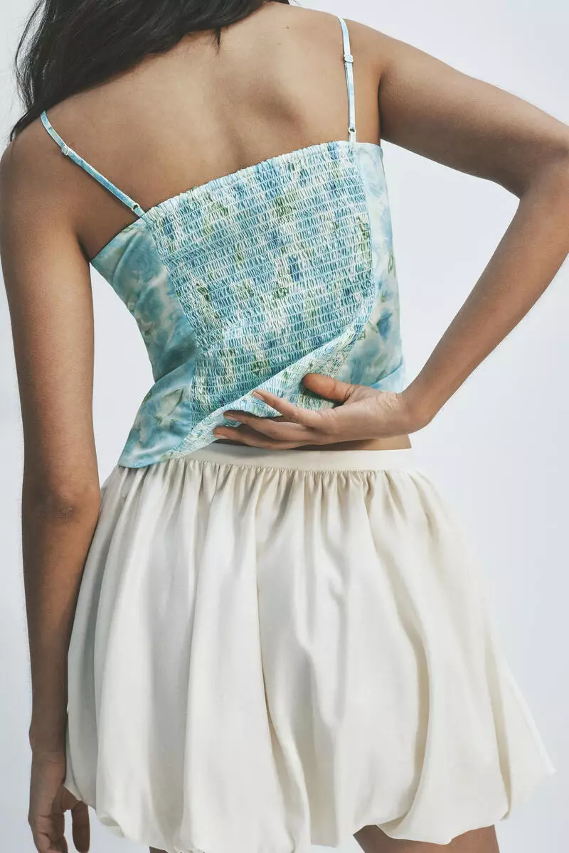 Tie-detail poplin top