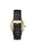 Aries Gold 黑色 and 金色 Aries Gold Urban Santos Gold Stainless Steel G 1022 G-BK Black Leather Strap Men's Watch BE390AC16062DCGS_3