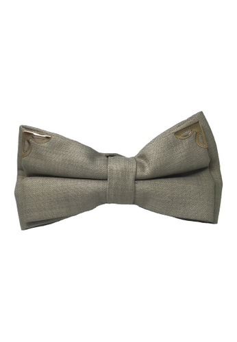 Splice Cufflinks grey Modish Series Brownish Grey Patterned Polyester Pre-Tied Bow Tie SP744AC83FIUSG_1