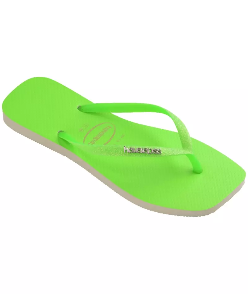 [ONLINE EXCLUSIVE] Havaianas 1496 Slim Square Glitter Neon Beige/Green - Sandal Wanita