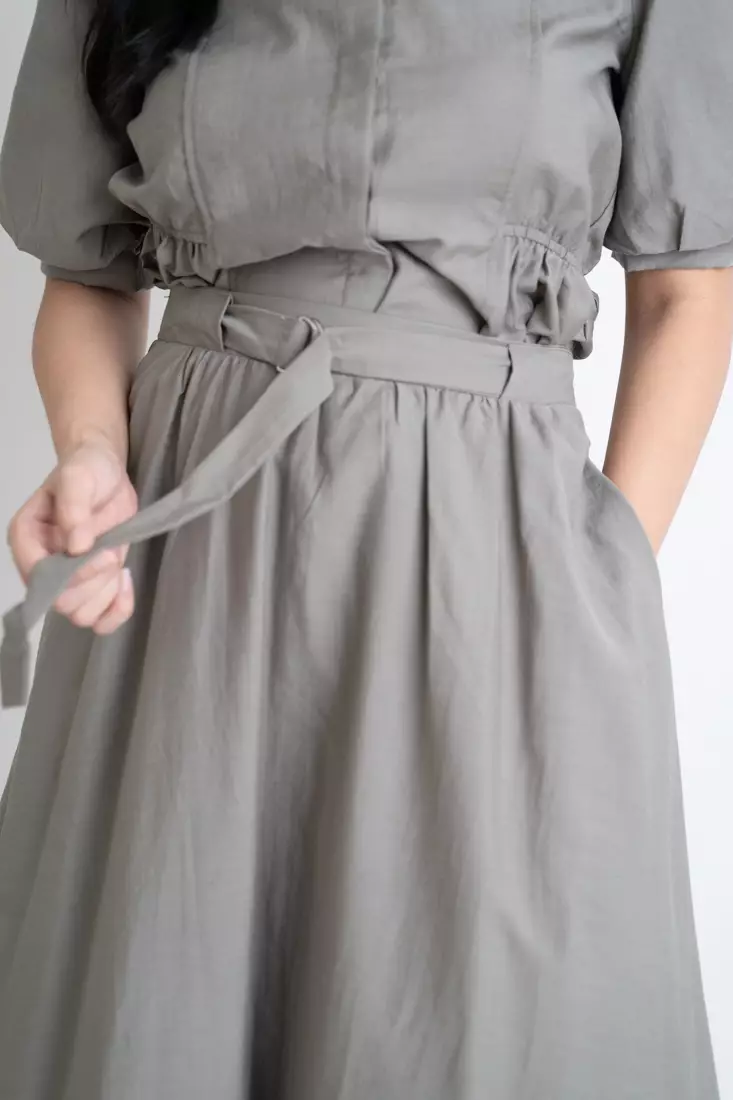MAXI FLARE SKIRT WITH ELASTICITY WAISTBAND