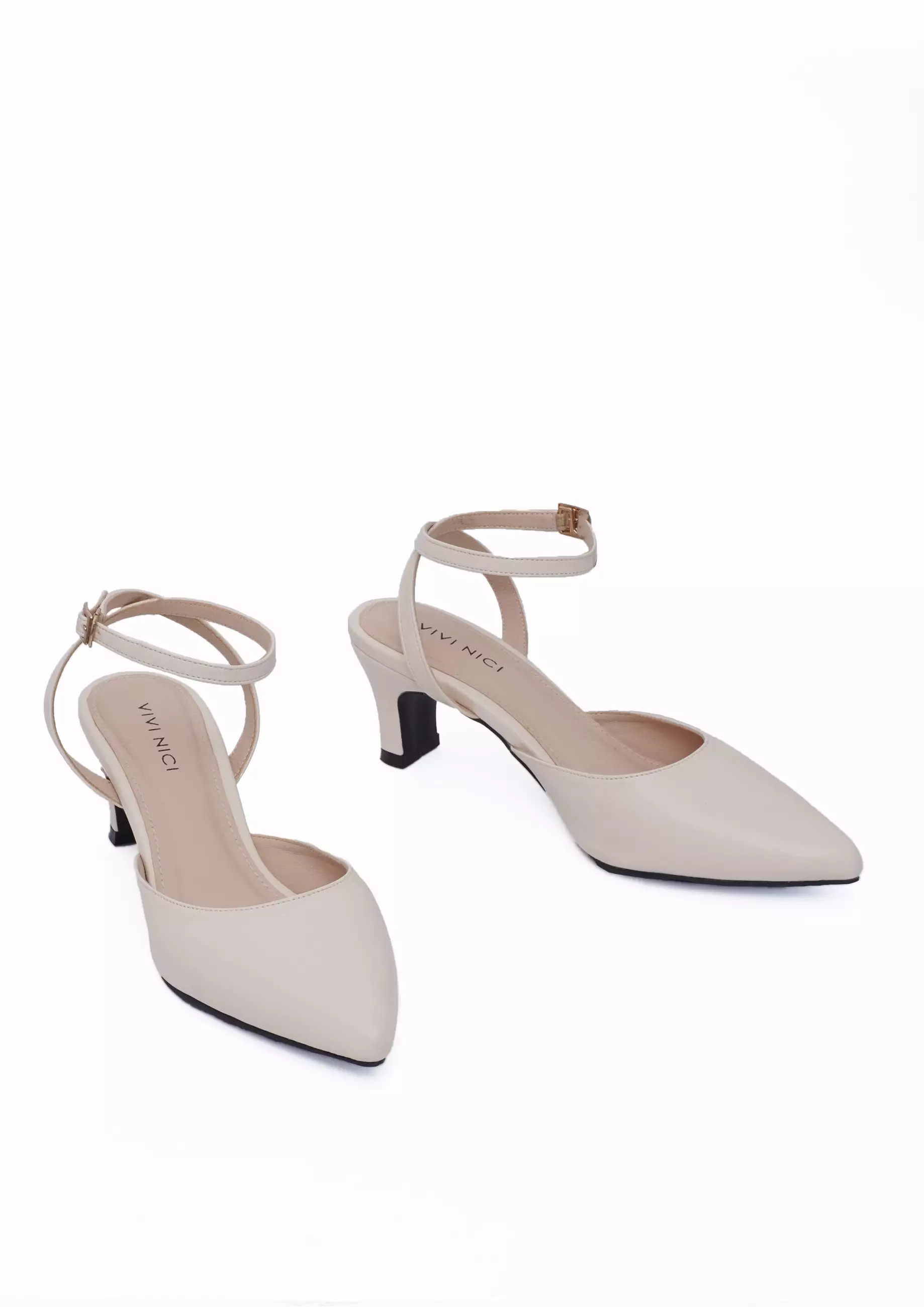 VIVI NICI - Questa Sepatu Sandal Mules Hak 5 Cm Cannoli Cream