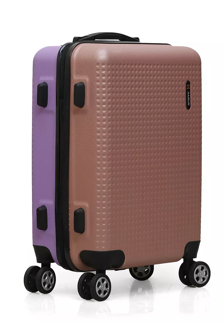 Carlton Koper Hardcase Unisex Size 20 Inch Dual Tone Color Large Compartment Suitcase Code Lock System Material ABS+PVC Coated ORIGINAL - Rose Purple