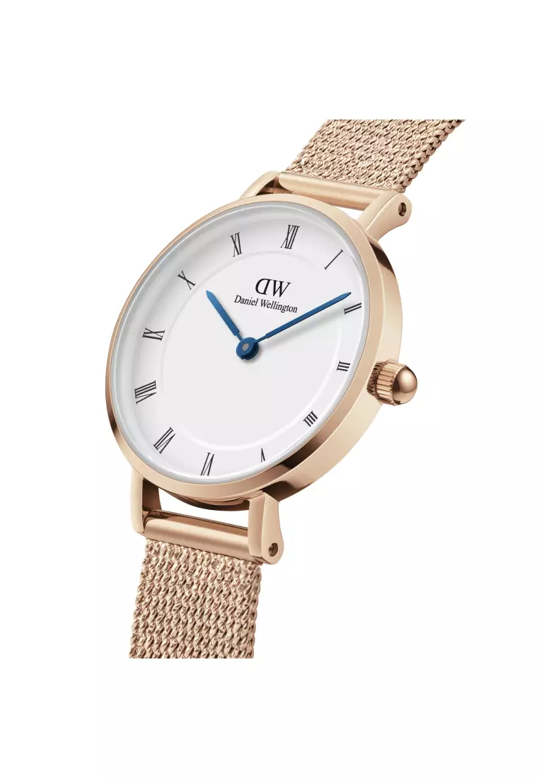 Petite Roman numerals 28mm Melrose Rose Gold White Dial - Fashion Watch for women - Stainless Steel Strap Watch - Female Watch - DW Official - Authentic