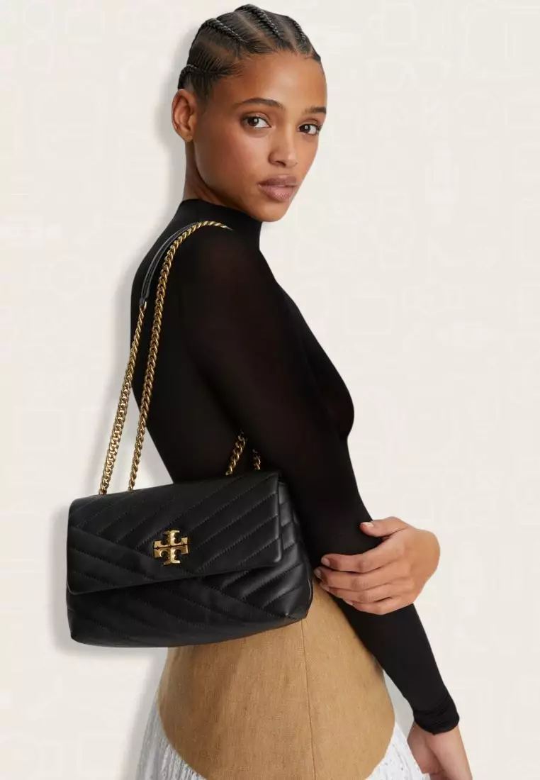 Tory Burch Small Kira Chevron Convertible Shoulder Bag Black