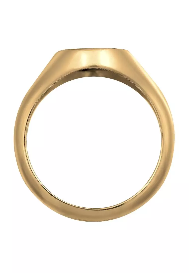 Ring Men Signet Compass Gold Plated