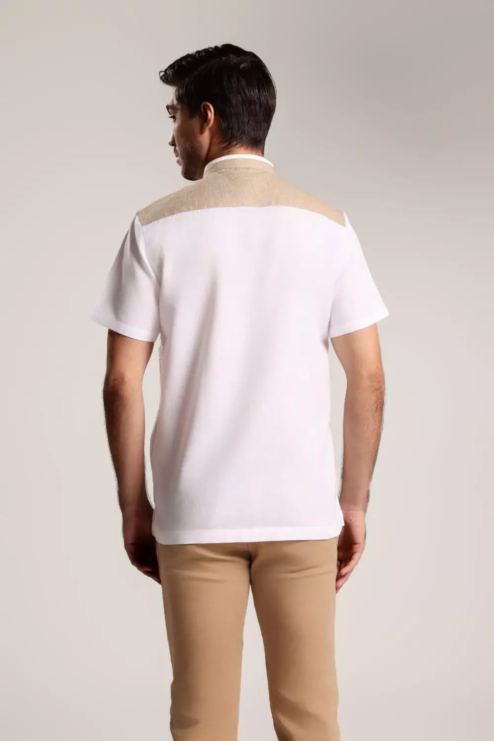 MOC Kemeja Koko Lengan Pendek Pria Zubair - White