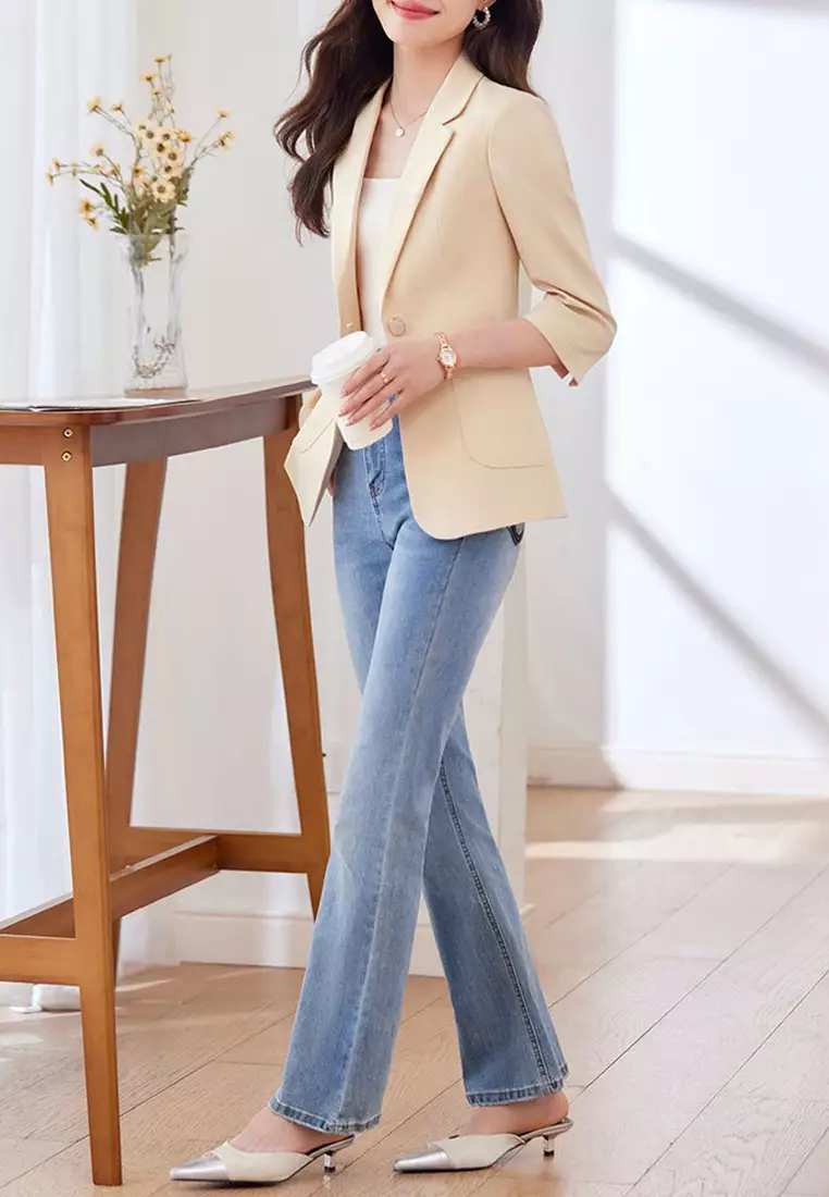 Simple Slim Fit Suit Jacket YGH-EY8909