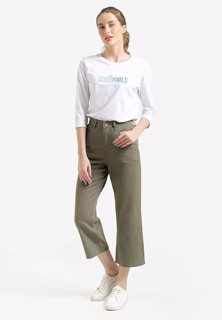 C2 Zionia Green Culottes Jeans Boyfriend