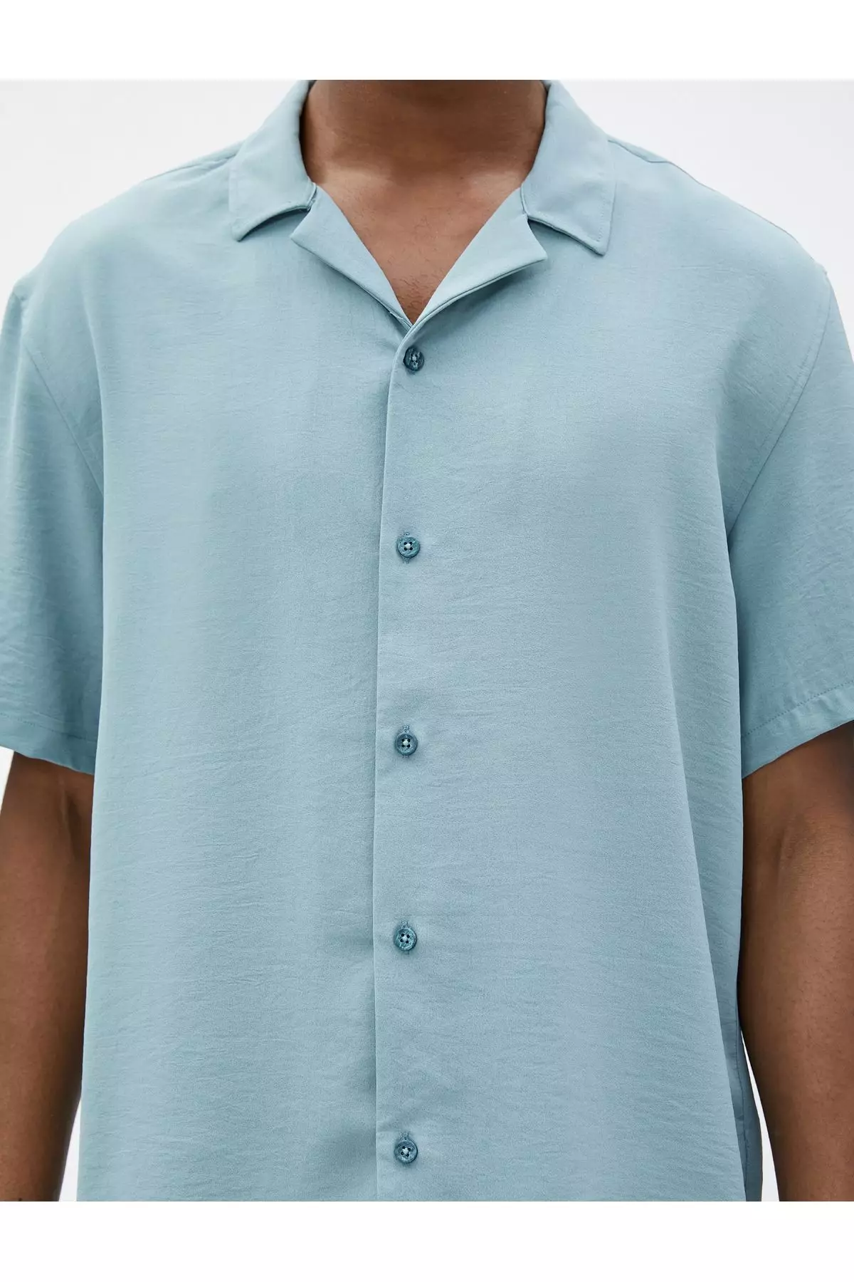 Summer Shirt Short Sleeve Turn-Down Collar Buttoned