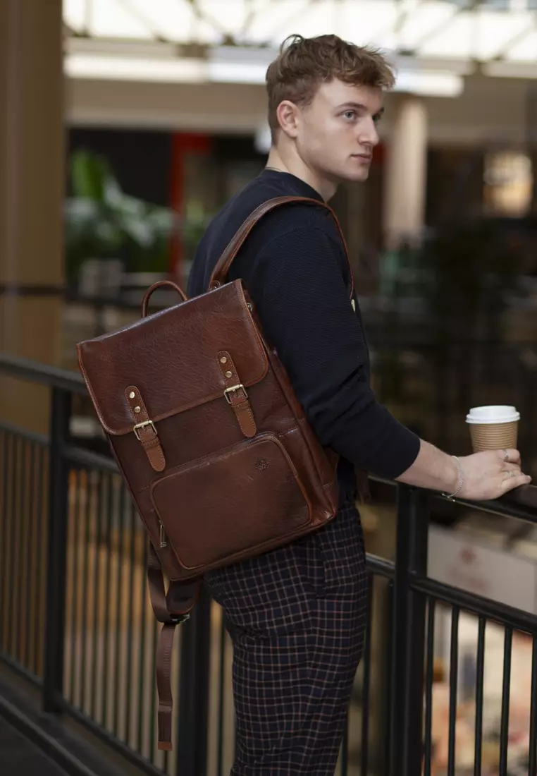 ENZODESIGN Antique Two Tone Buffalo Leather Backpack 2024 Buy