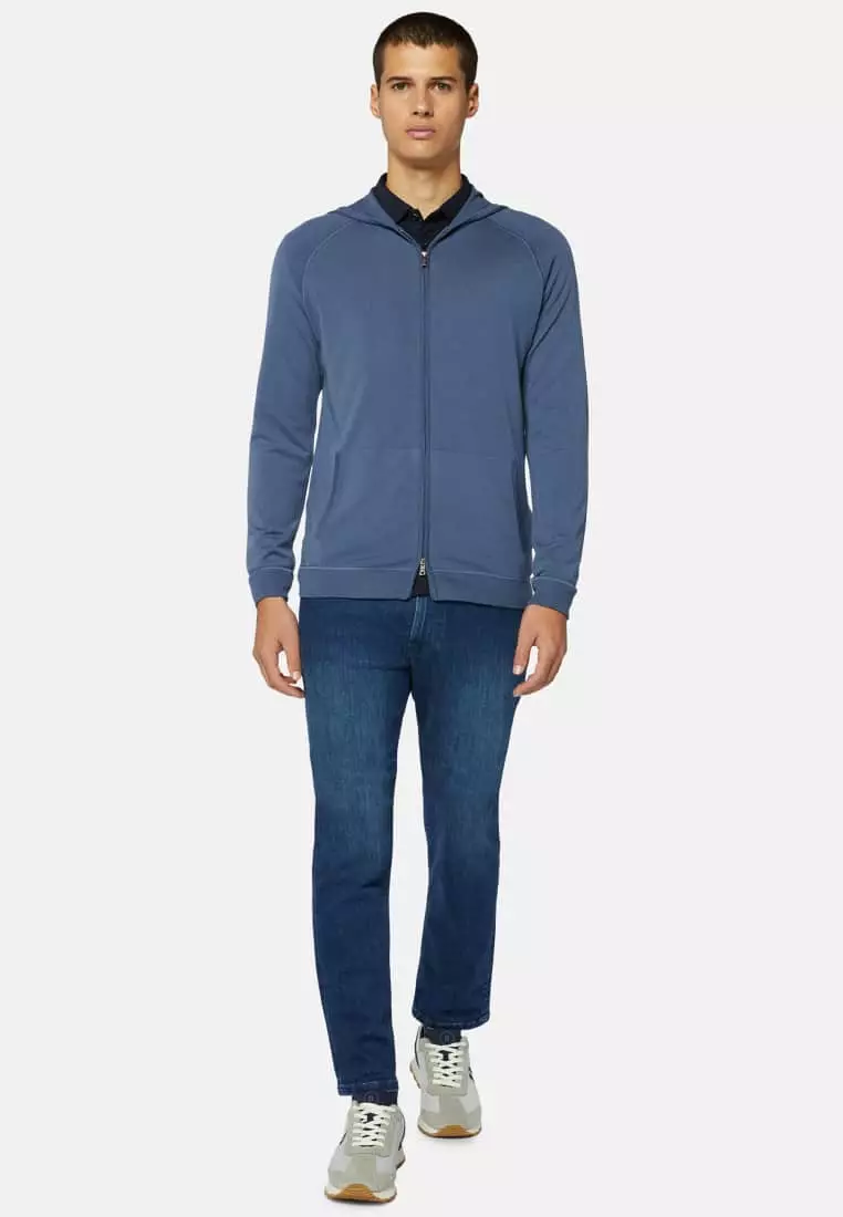 BOGGI MILANO Merino Wool Full Zip Hoodie ZALORA