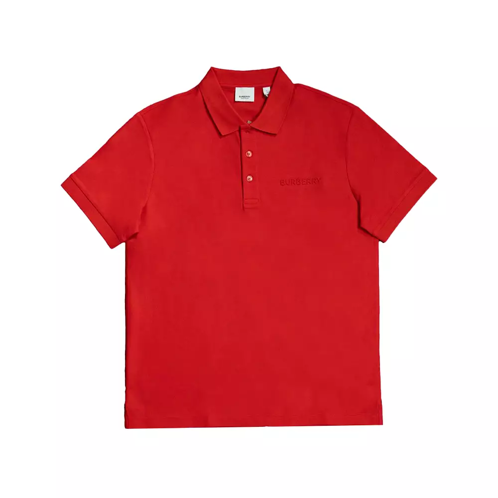 Jual Burberry Hartford Logo Embroidered Polo Shirt All Red