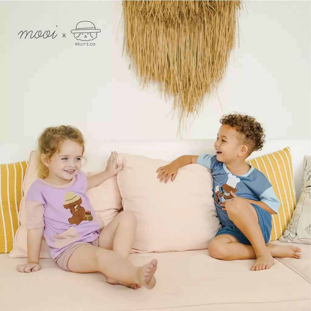 Mooi x Kellysco Twin Pocket Tee (KIDS) - Blue