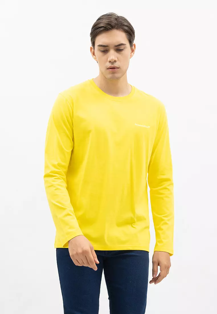 Houseofcuff Kaos Cotton Combed Lengan Panjang Pria Kuning