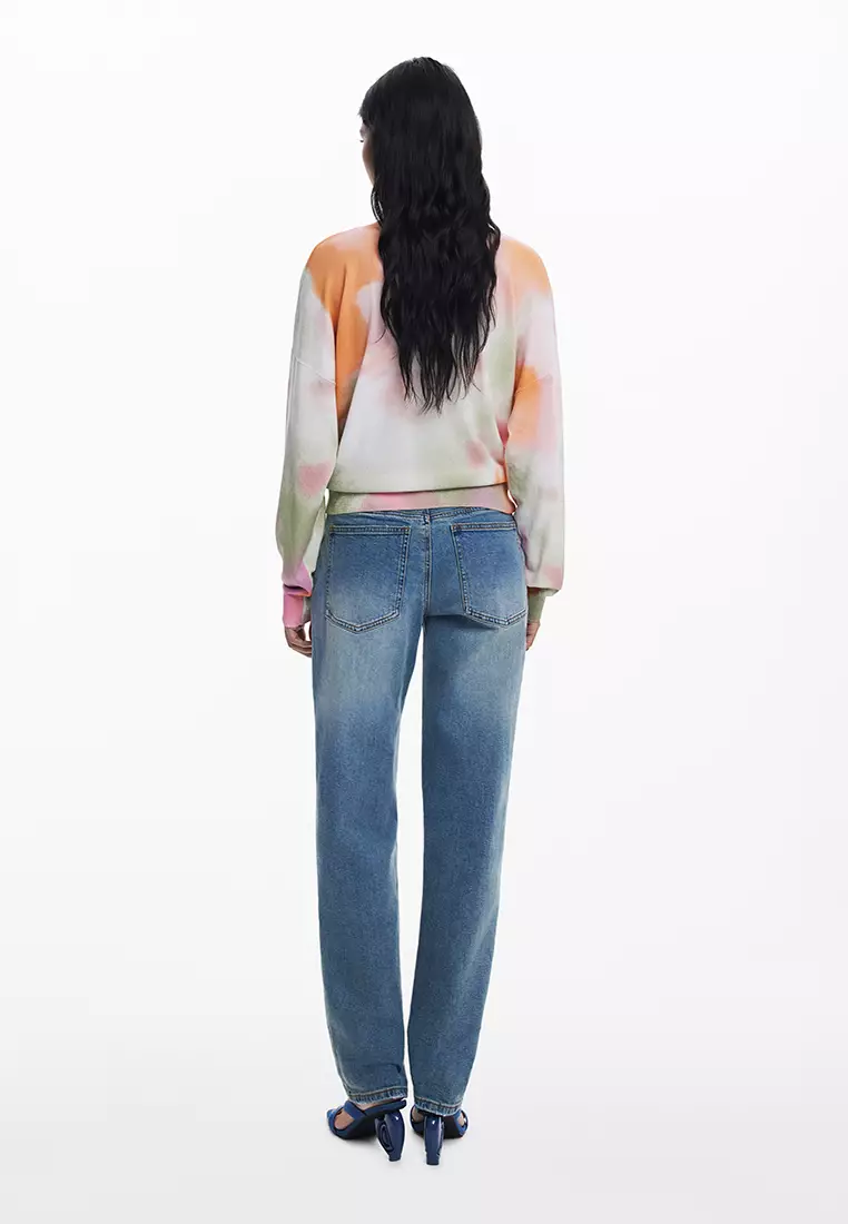 Tie-dye floral cardigan