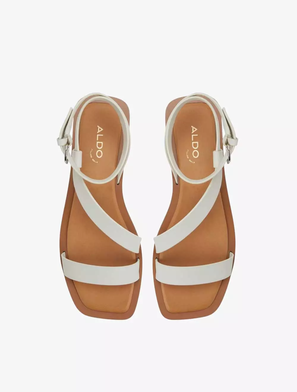 ALDO GRUGAR FLAT SANDALS - WHITE/BONE