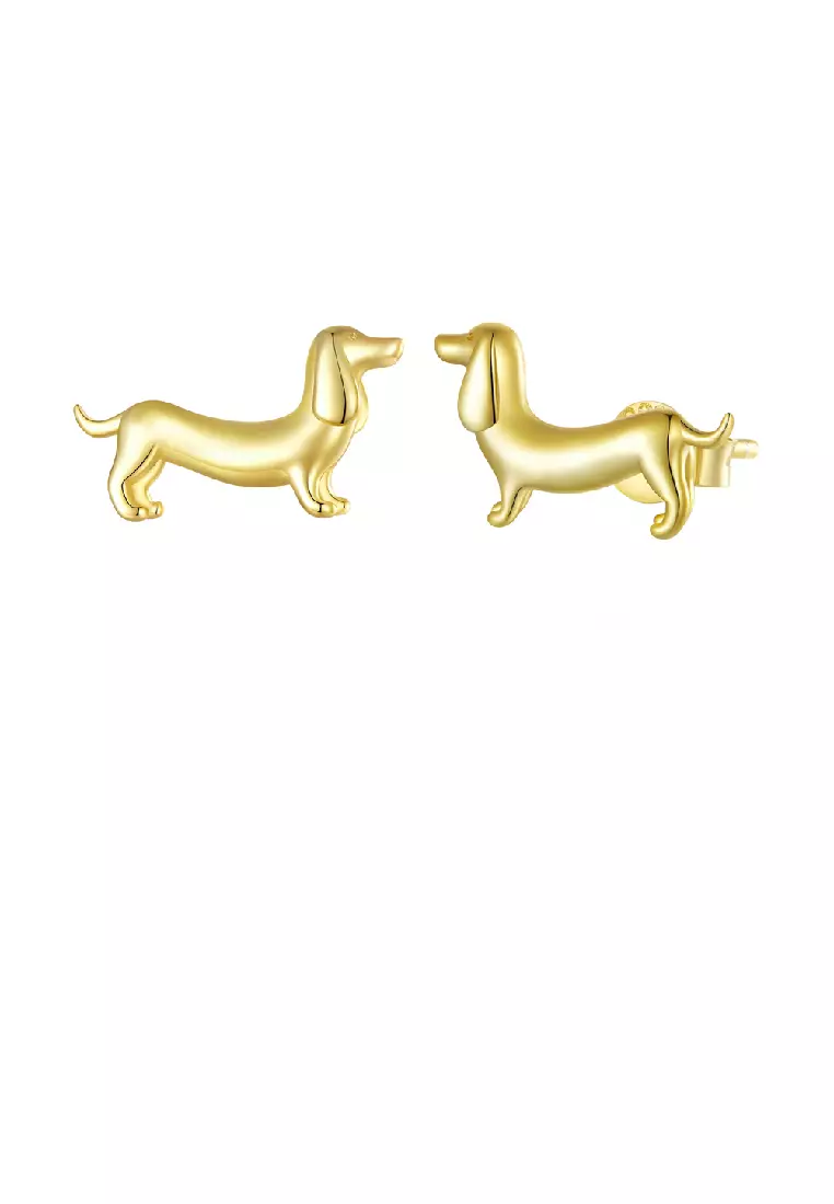 Buy Glamorousky 925 Sterling Silver Plated Gold Simple Cute