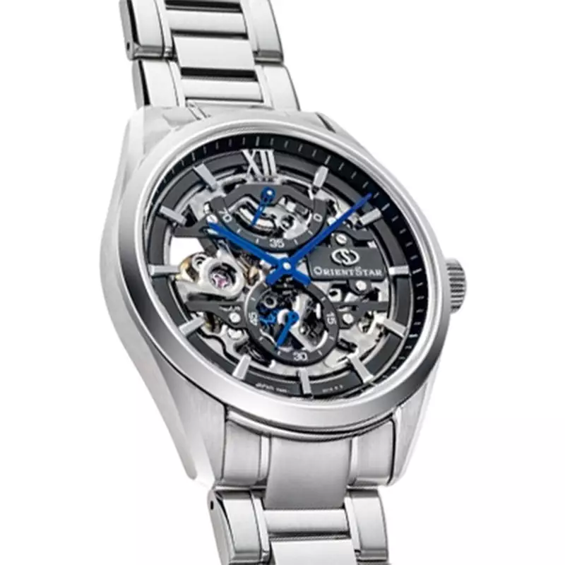 Jam Tangan Pria Orient Star RE-AZ0101N Mechanical Contemporary M34 F8 Skeleton Dial Stainless Steel Strap