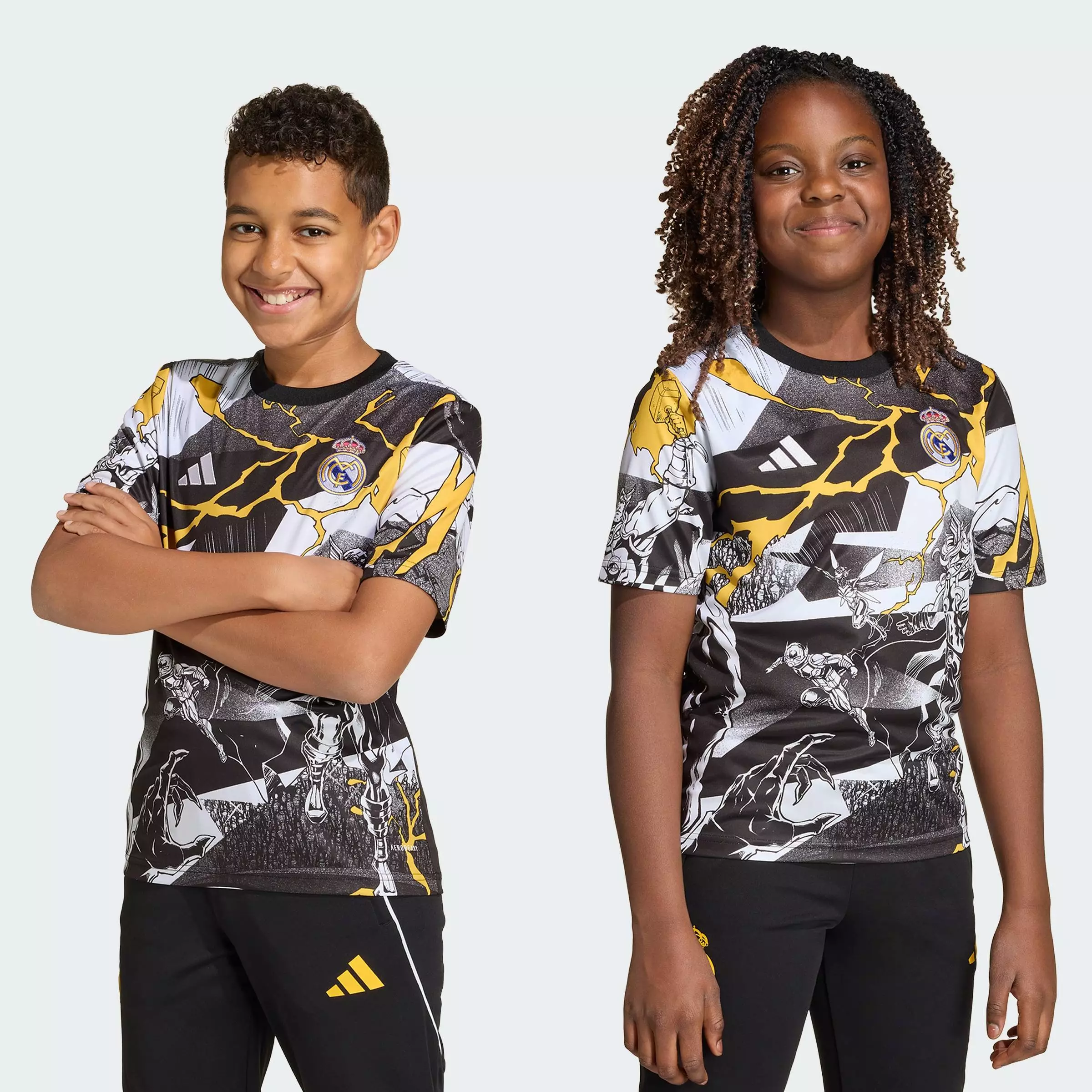 Football Real Madrid Avengers 25/26 Pre-Match Shirt Kids Unisex White JZ9016