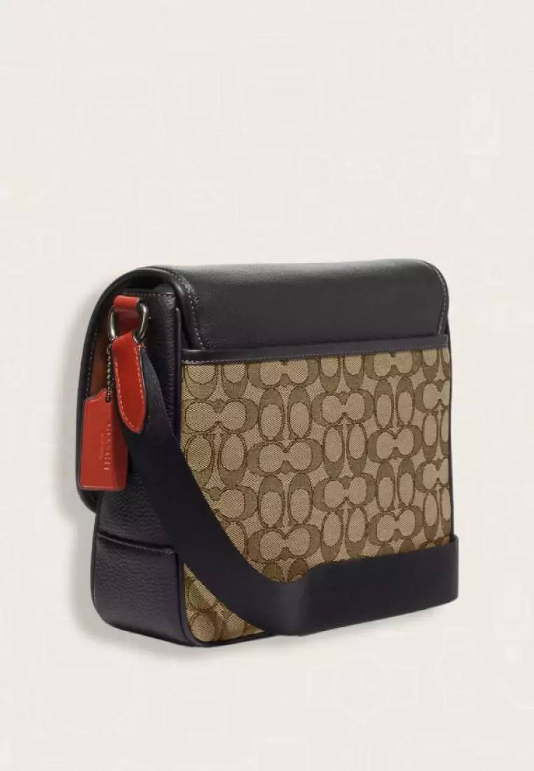 Coach Sprint Map Bag 25 In Signature Jacquard Khaki Black Multi