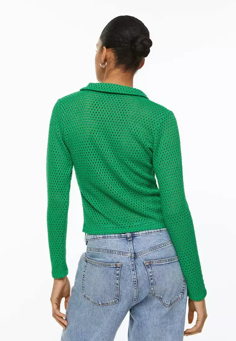 Buy H&M Collared Jersey Top 2024 Online ZALORA